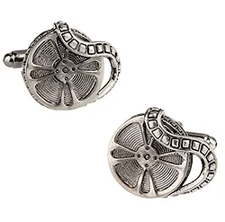 Filmrulle manschettknappar i svart stål