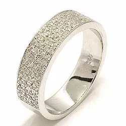 Bred zirkon ring i silver
