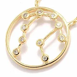 vågen stjärntecken halskedja med berlocker i förgyllt silver