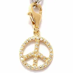 Peace charms hängen i förgyllt silver 