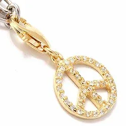 Peace charms hängen i förgyllt silver