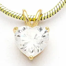 Hjärta hängen i förgyllt silver