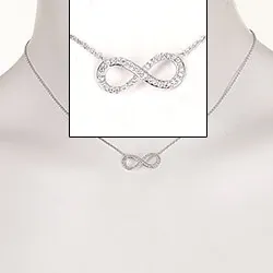 infinity zirkon hängen med halskedja i silver