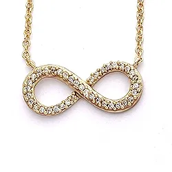 Infinity vit zirkon halsband i förgyllt silver