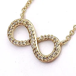 Infinity vit zirkon halsband i förgyllt silver