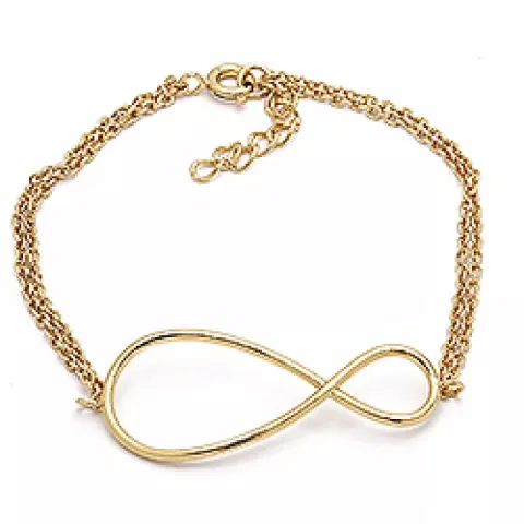 Simpel evighetstecken ankerarmband i förgyllt silver med infinity hänge i förgyllt silver