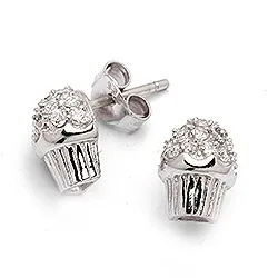 Cup cake örhängestift i silver
