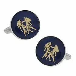 Runda tvillingarna manschettknappar i stål