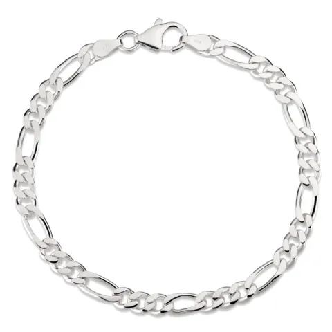 figaroarmband i silver 17 cm x 7,4 mm