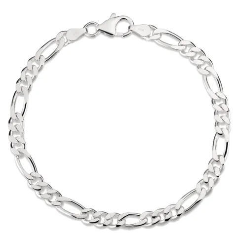 figaroarmband i silver 18,5 cm x 10,8 mm