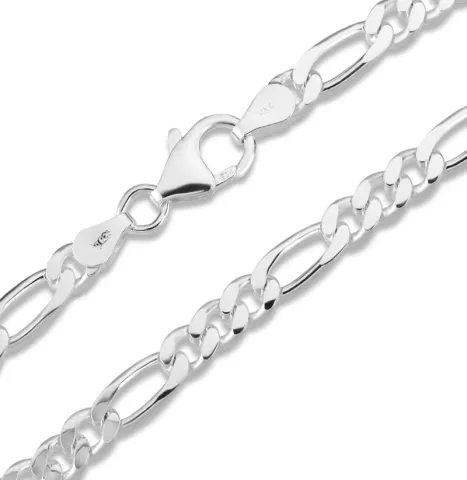 figarohalskedja i silver 50 cm x 10,8 mm