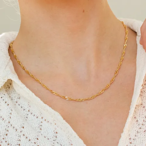 BNH singaporehalsband i förgyllt silver 40 cm x 2,9 mm