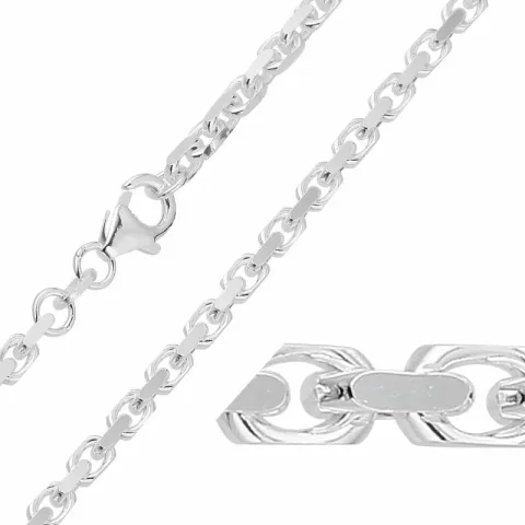 BNH anker facet halskedja i 14 karat vitguld 42 cm x 2,8 mm