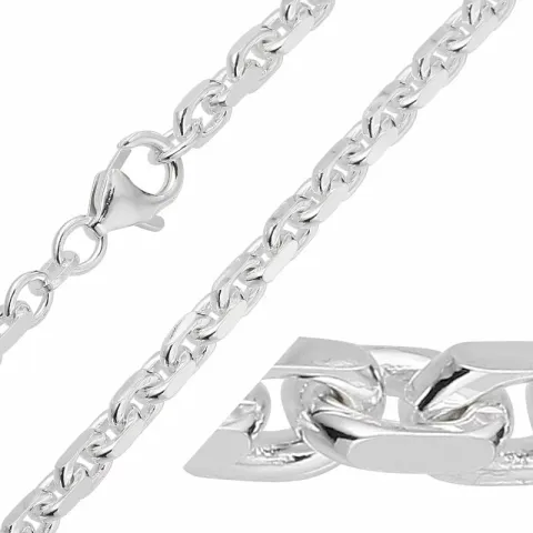 BNH anker facet halskedja i 14 karat vitguld 60 cm x 3,4 mm