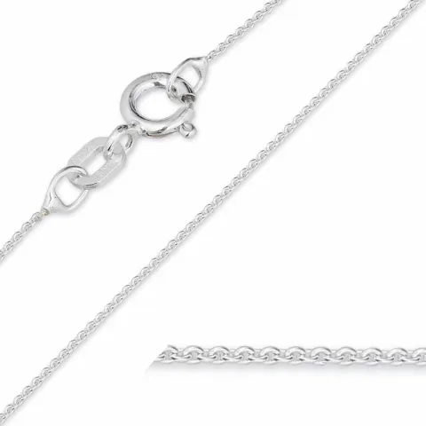 BNH Anker runda halsband i silver 38 cm x 0,8 mm