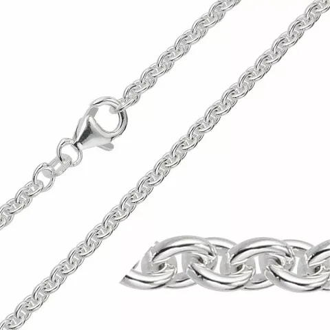 BNH Anker runda halsband i silver 50 cm x 2,3 mm