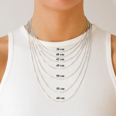 kort BNH veneziahalskedja i 14 karat vitguld 38 cm x 1,0 mm