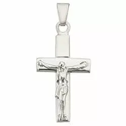 Jesus BNH kors i 14 karat vitguld