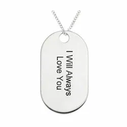 Dogtag Namnhalsband med hänge i silver