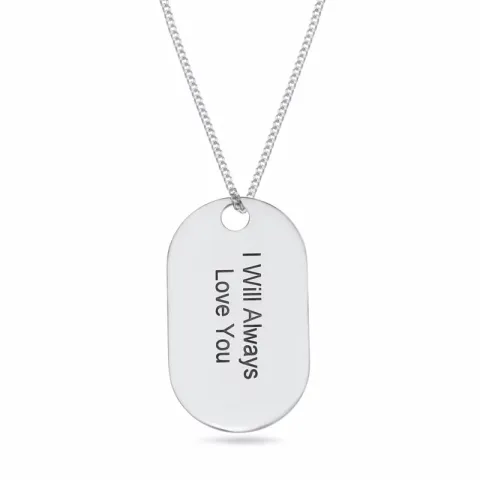 Dogtag Namnhalsband med hänge i silver