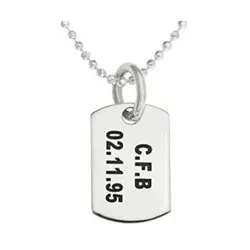 Pojke dogtag Namnhalsband med hänge i silver