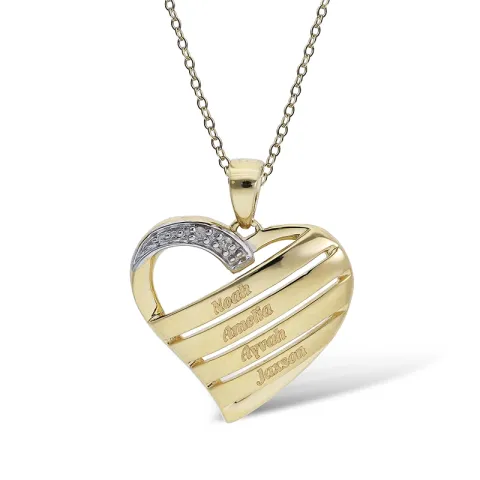 hjärta namnhalsband i 9 karat guld - My Letter