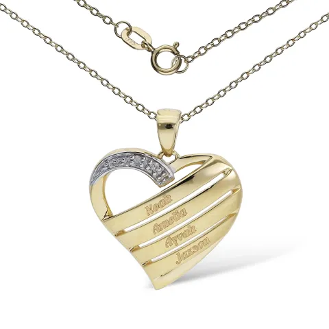 hjärta namnhalsband i 9 karat guld - My Letter