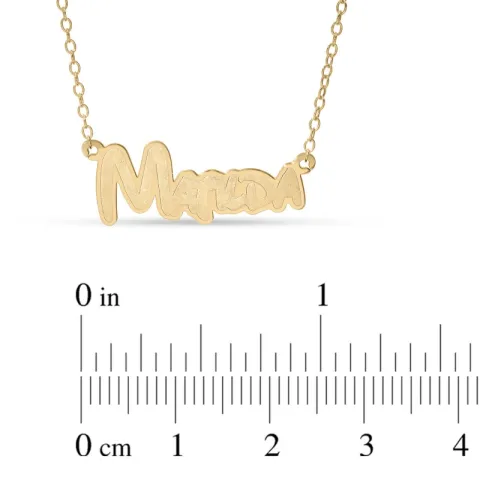 Namnhalsband med hänge i 9 karat guld