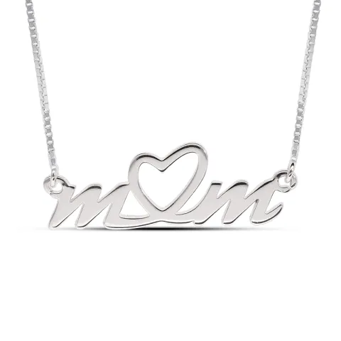 Namnhalsband med hänge i silver