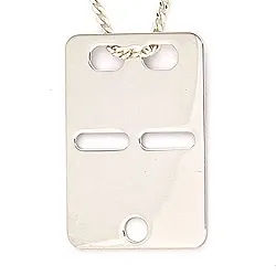 ID bricka i 14 karat vitguld