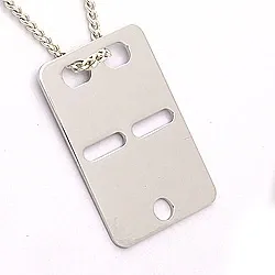 ID bricka i 14 karat vitguld