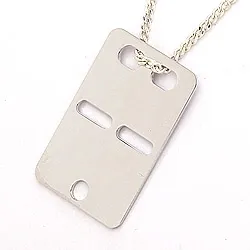 ID bricka i 14 karat vitguld