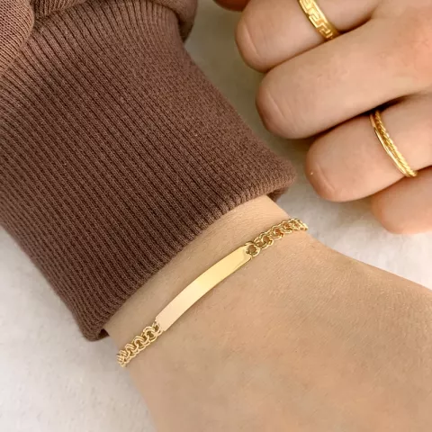 BNH bismark armband i 14 karat guld 16 cm x 3,5 mm