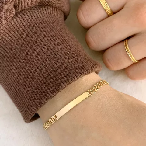 BNH bismark armband i 14 karat guld 14 cm x 4,0 mm