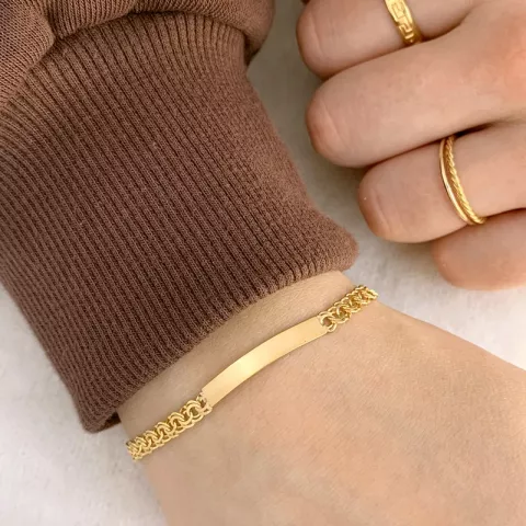 BNH bismark armband i 8 karat guld 14 cm x 4,0 mm