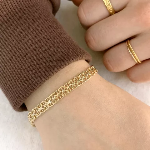 Elegant armband i 14 karat guld 21 cm x 6,5 mm