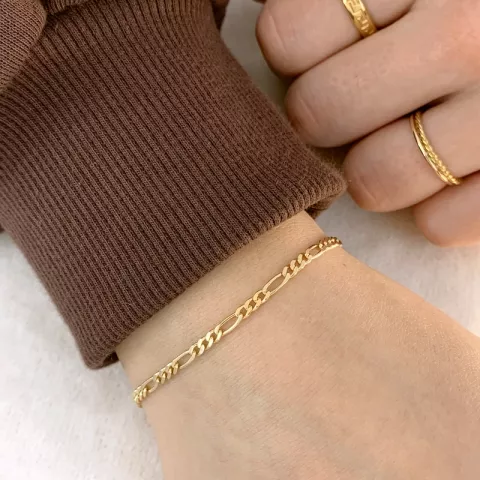 Figaroarmband i 14 karat guld 18,5 cm x 2,8 mm