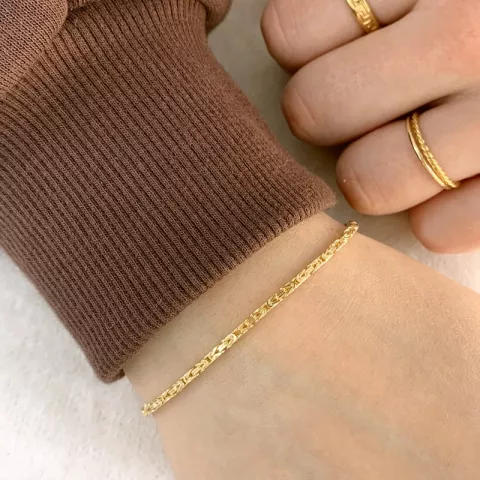 kungalänk armband i 14 karat guld 21 cm x 1,8 mm