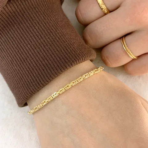 kungalänk armband i 14 karat guld 23 cm x 2,3 mm