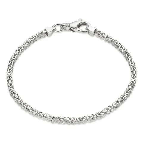 fyrkantigt kungalänk armband i silver 21 cm x 2,4 mm