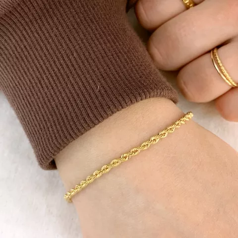 BNH cordel armband i 14 karat guld 18,5 cm x 2,7 mm