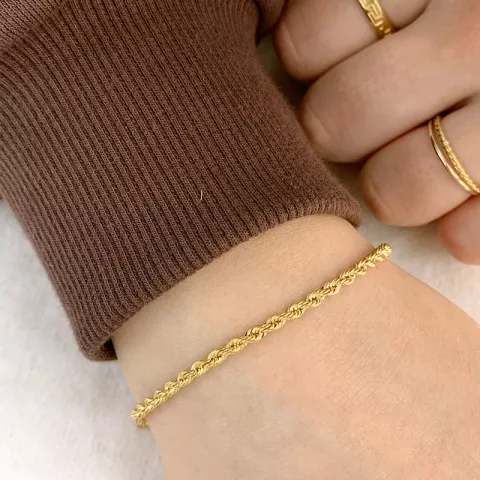 BNH cordel armband i 14 karat guld 21 cm x 2,7 mm