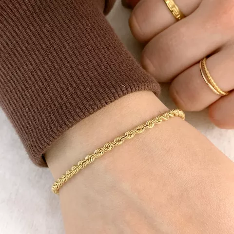 BNH cordel armband i 14 karat guld 18,5 cm x 3,2 mm
