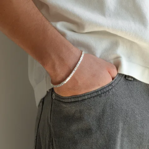 Kungalänk armband i silver 21 cm x 3,2 mm