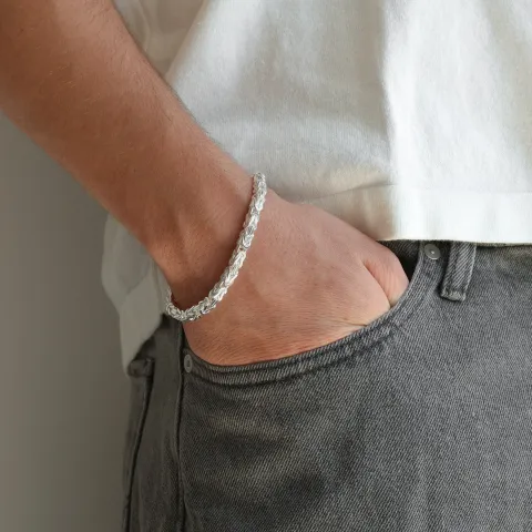 Kungalänk armband i silver 23 cm x 4,8 mm