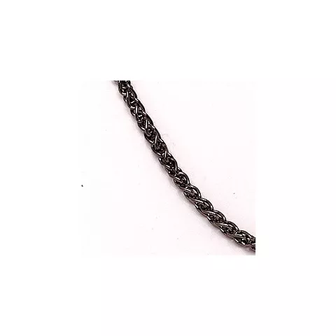 BNH vetehalsband i svart rhodinerat silver 38 cm x 1,3 mm