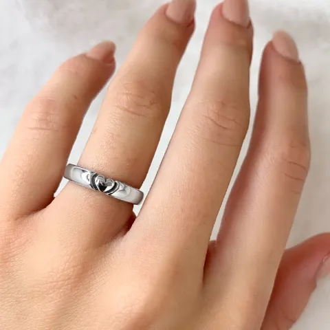 Hjärta ring i silver