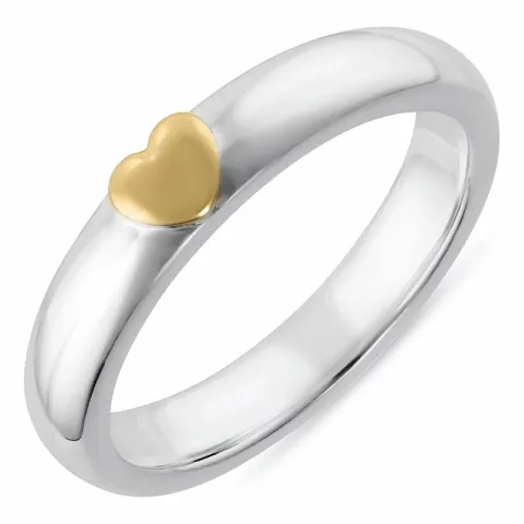 hjärta ring i silver med 8 karat guld