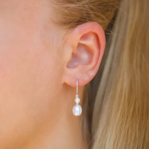 7-7,5 mm pärla örhängen i silver