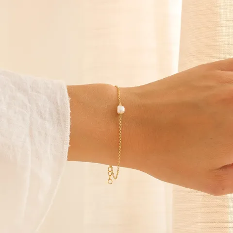 pärla armband i förgyllt silver